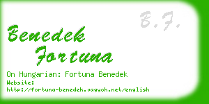 benedek fortuna business card